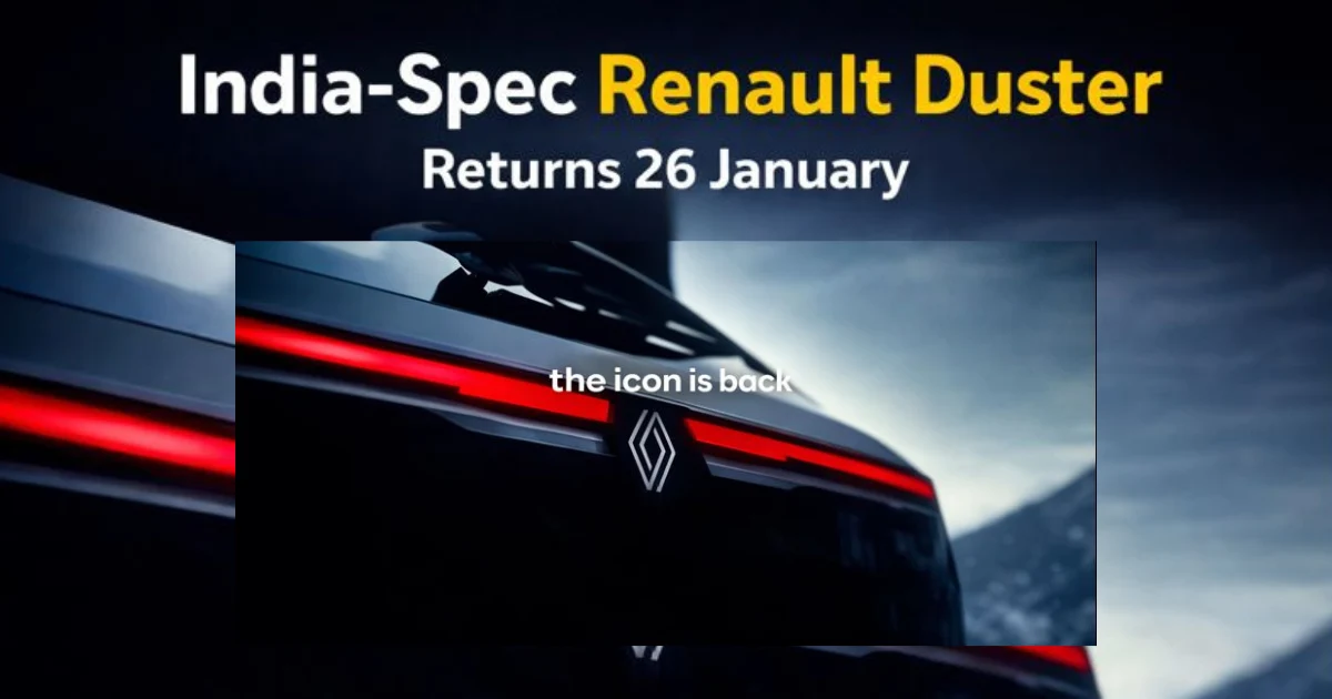 India Spec Renault Duster Teased Ahead of 26 January Debut