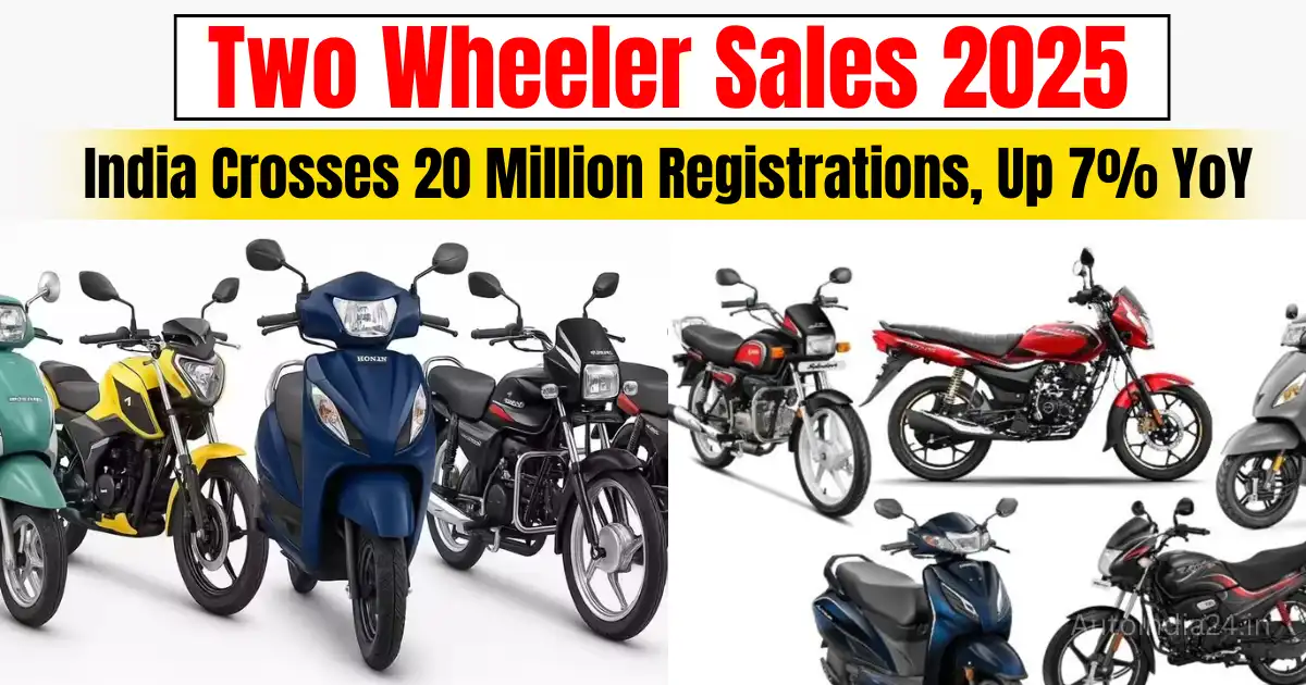 Two Wheeler Sales 2025: India Crosses 20 Million Registrations, Up 7% YoY